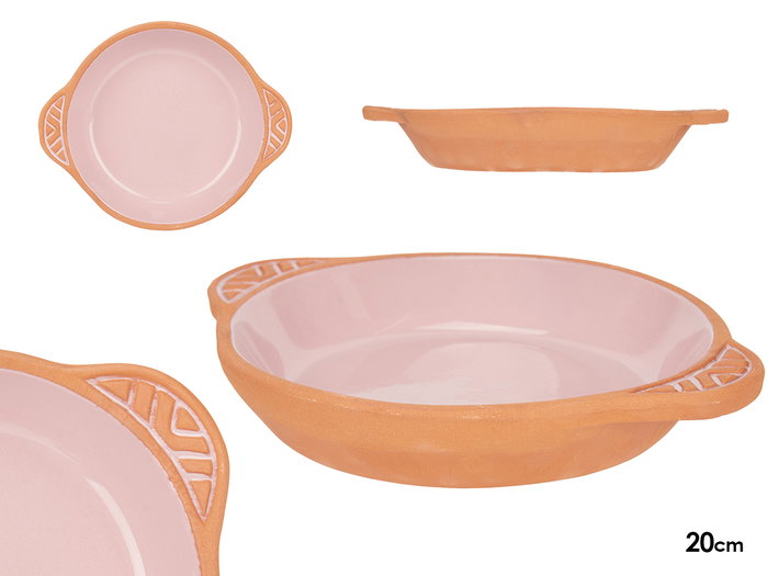 La Dehesa Cazuela en terre cuite ronde avec anses 20 cm rose et marron (Set de 8) La Dehesa Cazuela en terre cuite ronde avec anses 20 cm rose et marron (Set de 8)