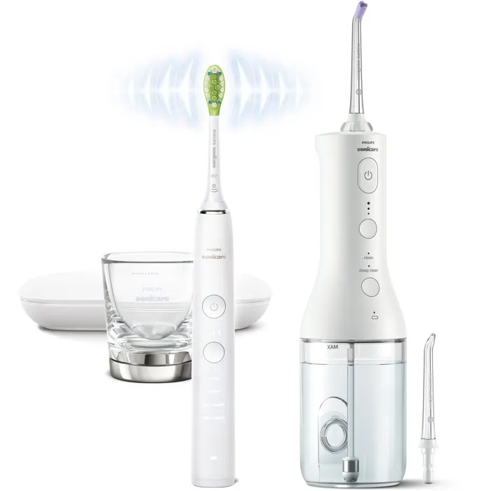 Philips DiamondClean 9000 HX3886/41 et Power Flosser blanc
