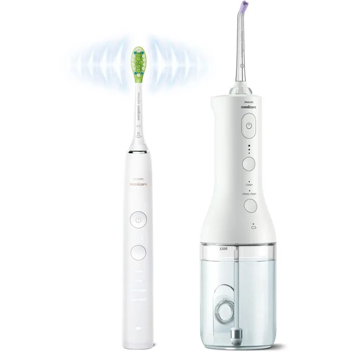 Philips DiamondClean 9000 HX3886/41 et Power Flosser blanc
