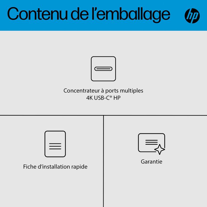 HP Concentrateur USB-C HP 4K Noir HP Concentrateur USB-C HP 4K Noir
