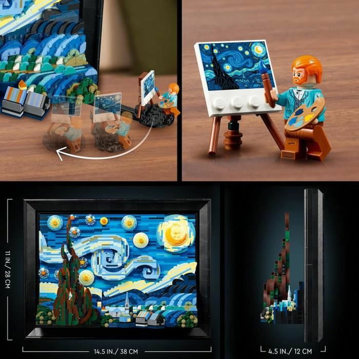 LEGO Ideas Vincent van Gogh - La Nuit Étoilée, Reproduction de Tableau sur Toile