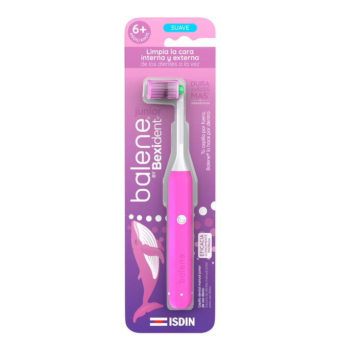 Brosse à dents manuelle rotative junior BALENE BY BEXIDENT #Violet 1 unité pour nettoyage efficace des dents et gencives
