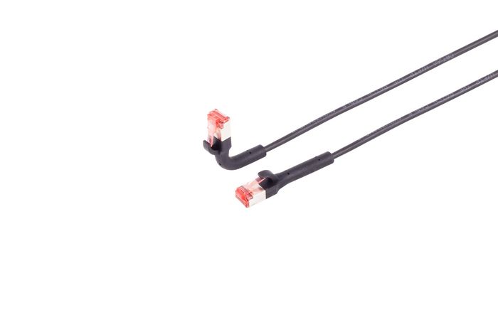Lanview Câble de raccordement Ethernet CAT6A U/FTP 3 mètres Noir - Gainé Flexible LSZH, Compatible 10 Gbps, Angle à 90°, RJ45