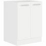 Atlas Meuble bas 2 portes - Décor blanc - L60 x P52 x H82 cm