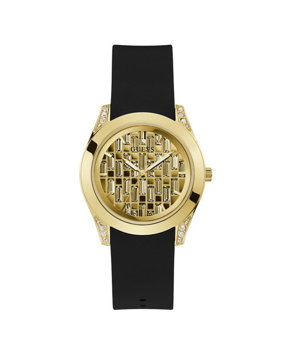 Guess GW0109L1 avec boîtier doré et bracelet noir Guess GW0109L1 avec boîtier doré et bracelet noir
