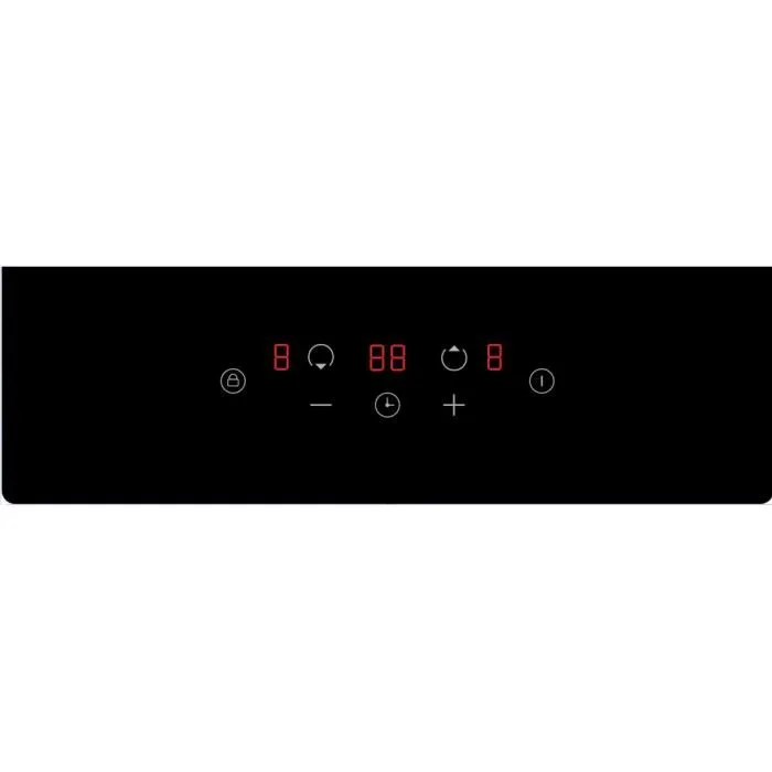 Oceanic Domino Table de cuisson induction encastrable noire 2 foyers 3500W avec 2 boosters, minuterie et affichage digital - 29 x 52 cm