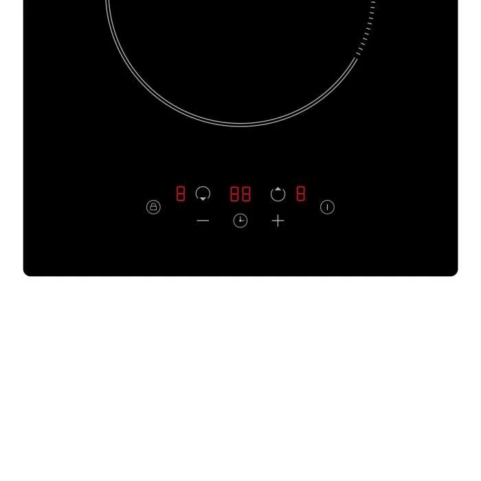 Oceanic Domino Table de cuisson induction encastrable noire 2 foyers 3500W avec 2 boosters, minuterie et affichage digital - 29 x 52 cm