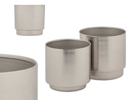 GIFTDECOR Set 2 Macetas Plateadas