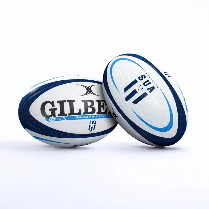 Gilbert - Ballon de rugby réplique Agen - Taille 5 - Lot de 5 - Pour entraînement et collection Gilbert - Ballon de rugby réplique Agen - Taille 5 - Lot de 5 - Pour entraînement et collection