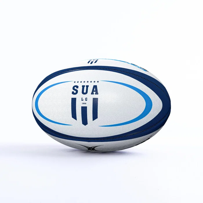 Gilbert - Ballon de rugby réplique Agen - Taille 5 - Lot de 5 - Pour entraînement et collection Gilbert - Ballon de rugby réplique Agen - Taille 5 - Lot de 5 - Pour entraînement et collection