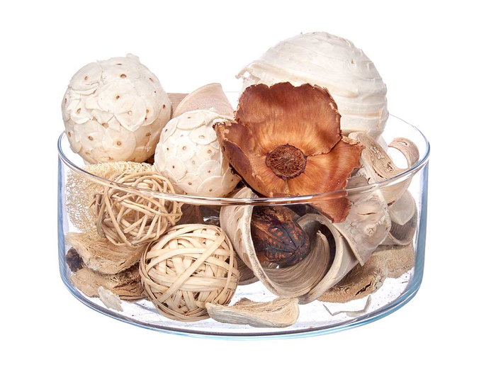 Giftdecor Lot de 2 Sachets de Pot-pourri Surgelé Assortis 19x40x14 cm Blanc et Marron (Set de 8)