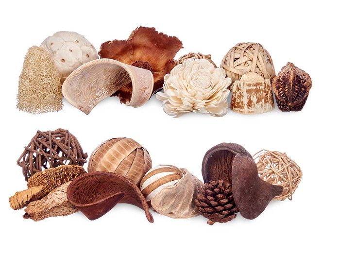 Giftdecor Lot de 2 Sachets de Pot-pourri Surgelé Assortis 19x40x14 cm Blanc et Marron (Set de 8)