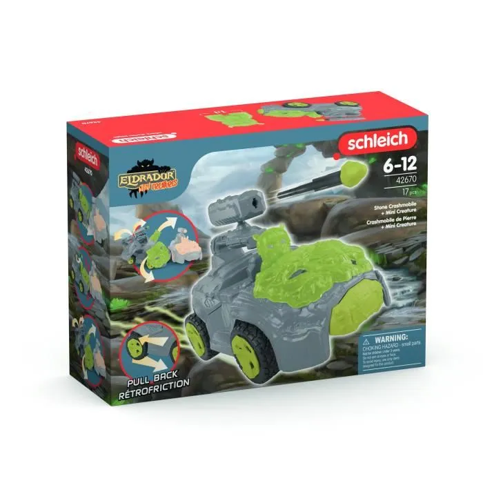 Schleich 42670 Eldrador Creatures - Crashmobile de Pierre avec Mini Creature, coffret voiture et figurine fantastique pour enfants dès 7 ans
