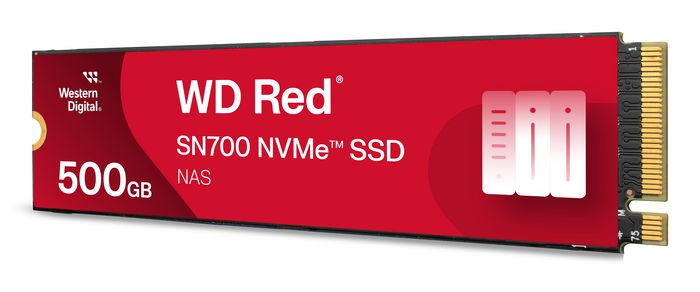 Western Digital WD Red SN700 NVMe SSD 500 Go, Disque de Caching pour NAS, Interne, M.2, Compatible avec Synology, QNAP, 5100 TBW