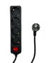MicroConnect Multiprise 4 Prises Schuko avec Interrupteur Marche/Arrêt, Câble 5m, Protection Enfant, Noir