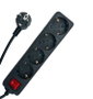 MicroConnect Multiprise 4 Prises Schuko avec Interrupteur Marche/Arrêt, Câble 5m, Protection Enfant, Noir