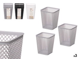 KIPIT Set de 3 organisateurs carrés assortis (Blanc, Gris, Noir)
