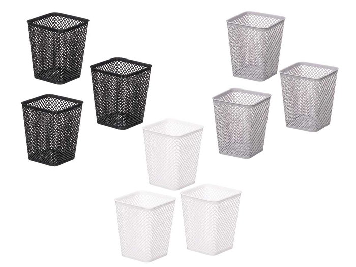 KIPIT Set de 3 organisateurs carrés assortis (Blanc, Gris, Noir)