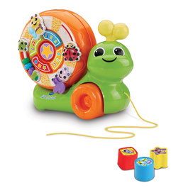 V-Tech Caracol Figuras y Colores 80-572222 - Escargot interactif de jeu d'encastrement et de traction avec lumières et sons - Jouet d'éveil pour enfants dès 12 mois