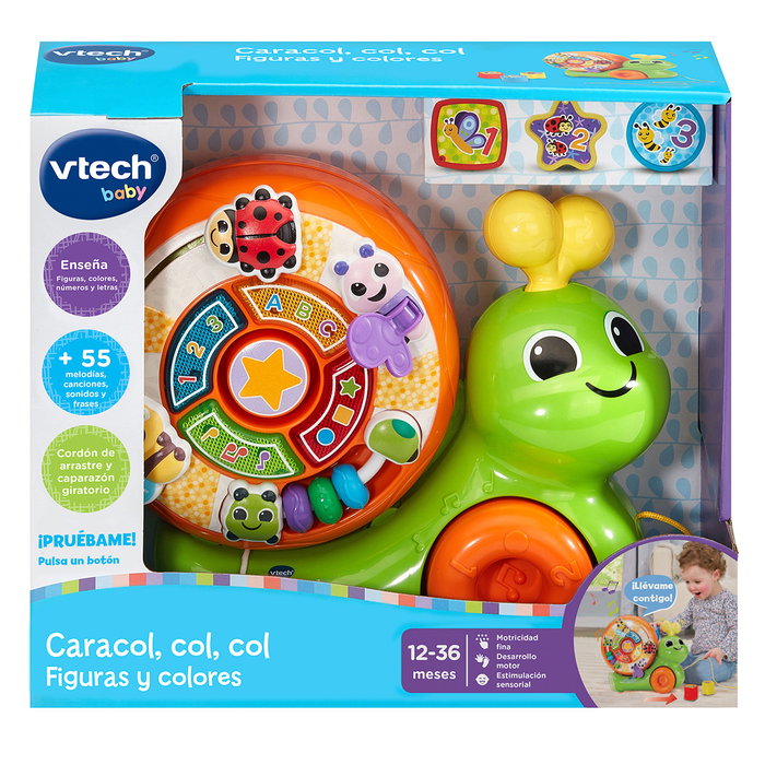 V-Tech Caracol Figuras y Colores 80-572222 - Escargot interactif de jeu d'encastrement et de traction avec lumières et sons - Jouet d'éveil pour enfants dès 12 mois V-Tech Caracol Figuras y Colores 80-572222 - Escargot interactif de jeu d'encastrement et de traction avec lumières et sons - Jouet d'éveil pour enfants dès 12 mois