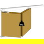 KLEIN 3710 Jeu d'accessoires pour portes coulissantes pliantes 40 kg, mécanisme pour armoires, 2 panneaux pliables, installation au plafond, maximisation de la lumière de passage