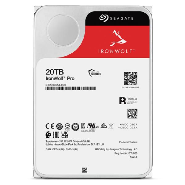 Seagate 20 To Disque Dur Interne IronWolf Pro SATA 6Gb/s 3.5" 7200 RPM Garantie 5 Ans Rescue Data Recovery