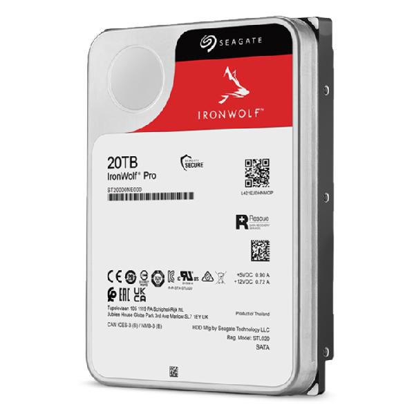 Seagate 20 To Disque Dur Interne IronWolf Pro SATA 6Gb/s 3.5" 7200 RPM Garantie 5 Ans Rescue Data Recovery