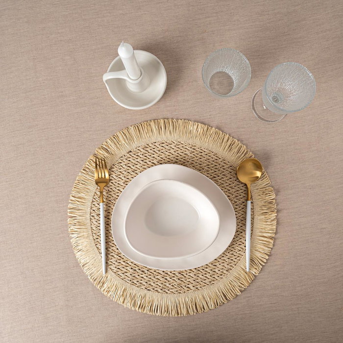 Vinthera Set de 12 Sets de Table Okapi en Fibre de Papier, Bicolore, Tacto Suave, 38 cm