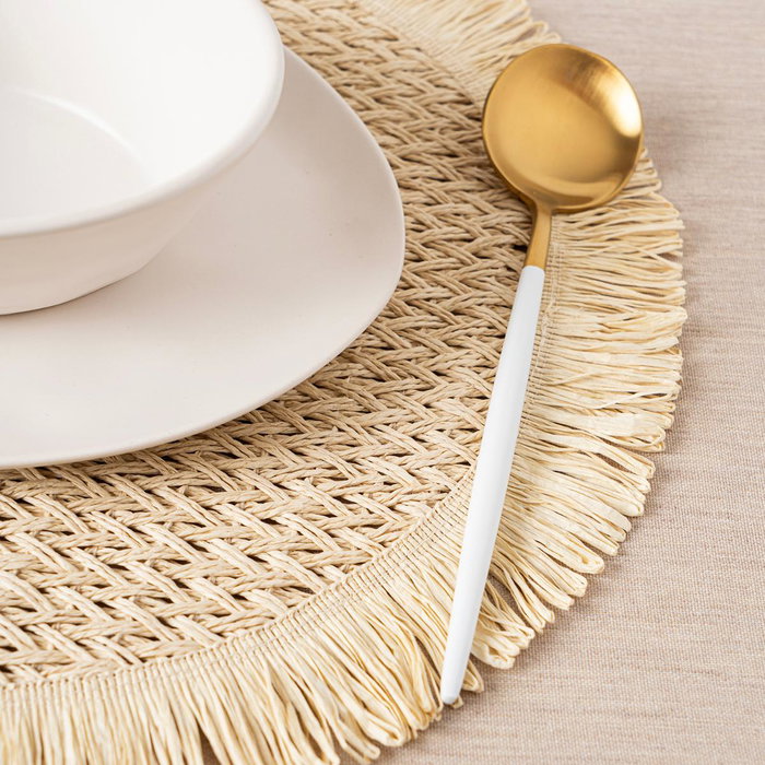 Vinthera Set de 12 Sets de Table Okapi en Fibre de Papier, Bicolore, Tacto Suave, 38 cm