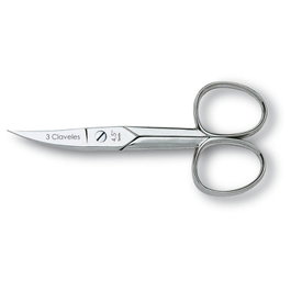 Tres Claveles - Ciseaux à ongles courbes 4.5" D 3C - Modèle à manche ergonomique pour une coupe précise