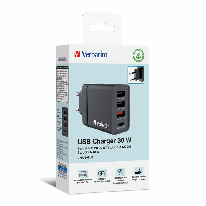 Verbatim Chargeur 30W USB-A/C Verbatim Chargeur 30W USB-A/C