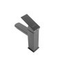 Robinet de salle de bain monomando noir en laiton/zinc avec bec bas