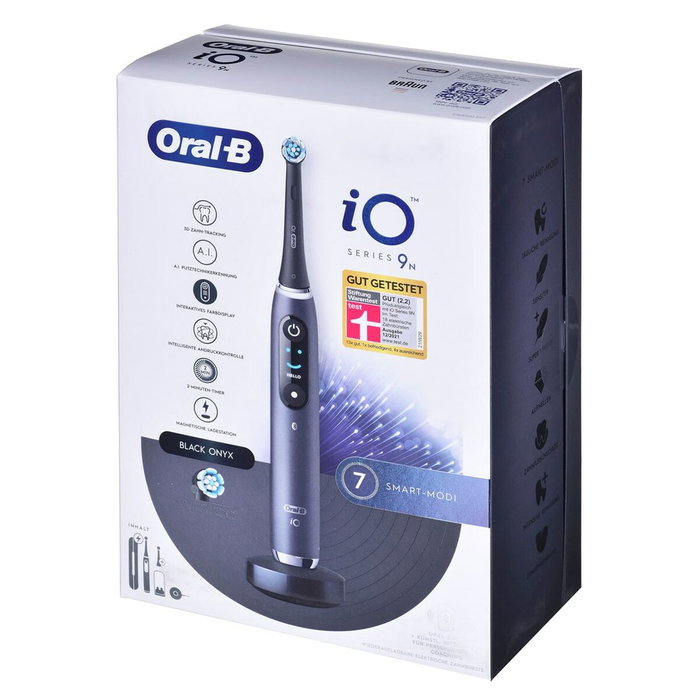 Oral-B Brosse à dents électrique iO9N / 408666 noire - Brosse intelligente avec Bluetooth et détecteur de position