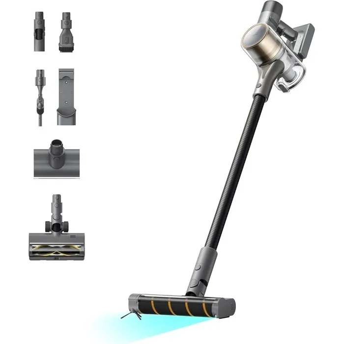 Dreame R30 Aspirateur balai sans fil 190 AW 0,6 L 90 min Noir avec brosse EdgeReach et lumière CelesTect Dreame R30 Aspirateur balai sans fil 190 AW 0,6 L 90 min Noir avec brosse EdgeReach et lumière CelesTect