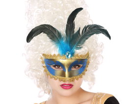 Masque antifaz vénitien turquoise carnaval femme adulte