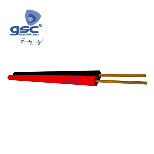 GSC Evolution Rouleau de 100M câble parallèle audio PVC (2x1.0mm) Rouge/Noir GSC Evolution Rouleau de 100M câble parallèle audio PVC (2x1.0mm) Rouge/Noir