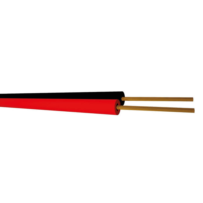 GSC Evolution Rouleau de 100M câble parallèle audio PVC (2x1.0mm) Rouge/Noir GSC Evolution Rouleau de 100M câble parallèle audio PVC (2x1.0mm) Rouge/Noir