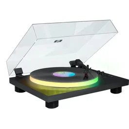 Bigben Interactive Platine Vinyle PARTYBTTDLIGHT avec Effets Lumineux et Bluetooth - Tourne-disque à Entraînement par Courroie (33/45/78 tours)