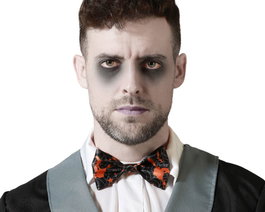 Atosa Nœud papillon noir avec citrouilles oranges pour Halloween