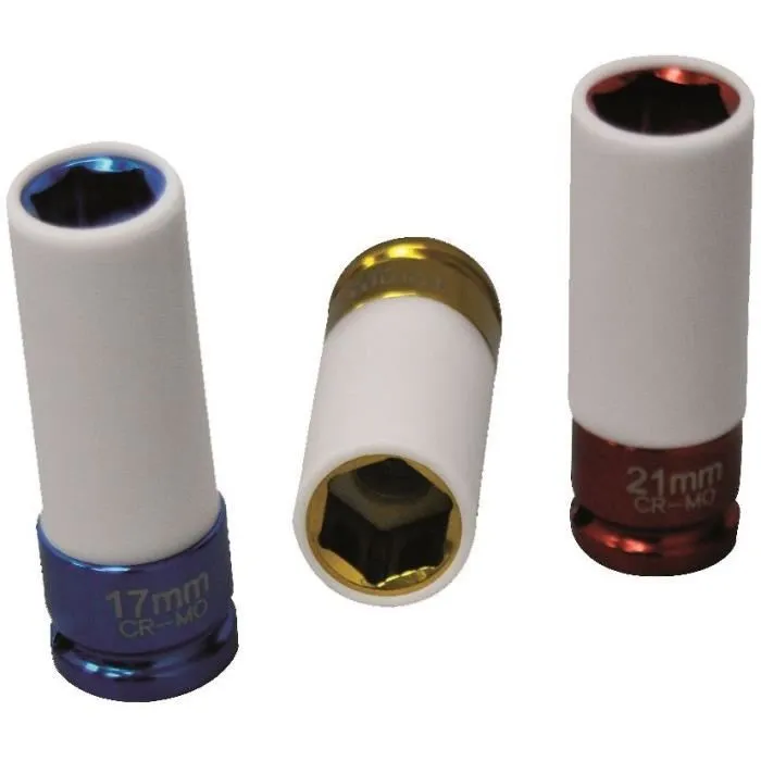 Powertrac 3 Douilles à choc 1/2" PRECISION STEEL - 17-19-21 mm Powertrac 3 Douilles à choc 1/2" PRECISION STEEL - 17-19-21 mm