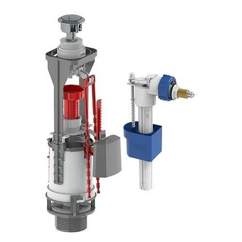 Rousseau Kit mécanisme WC à alimentation latérale, Certifié NF, Silencieux, Hauteur réglable 320 à 410 mm