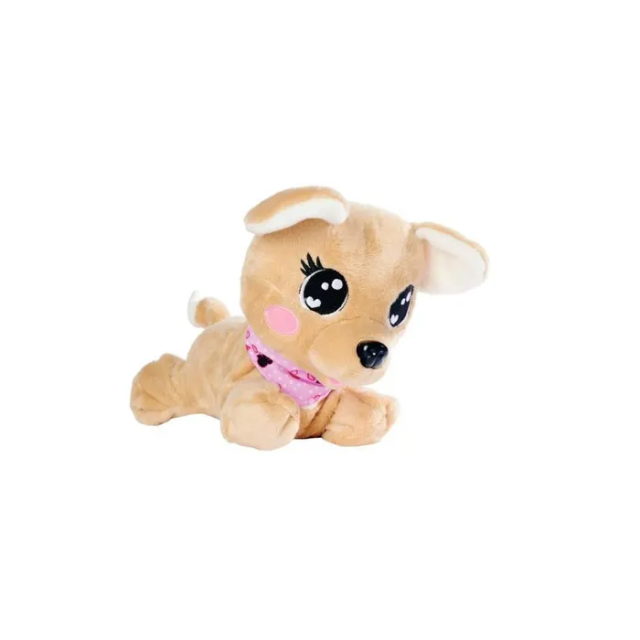 Simba Chichi Love Baby Boo - Peluche interactive interactive pour chien - 30 cm - Marron et rose - Réagit aux commandes vocales - 60+ sons - Jouet doux - 3 ans et plus