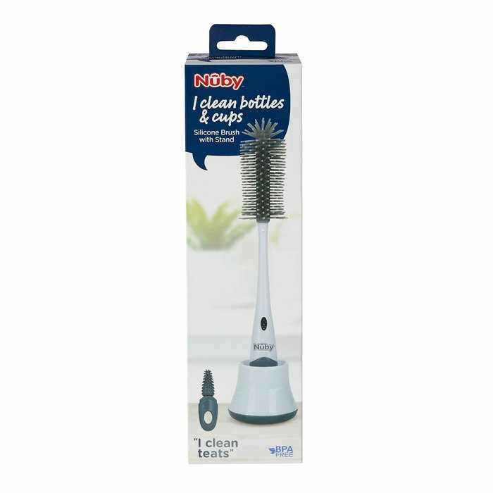 Nuby Brosse de Nettoyage 2 en 1 pour Biberon et Tétine avec Support Nuby Brosse de Nettoyage 2 en 1 pour Biberon et Tétine avec Support