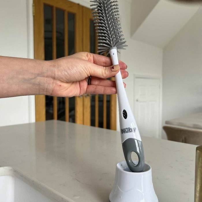 Nuby Brosse de Nettoyage 2 en 1 pour Biberon et Tétine avec Support Nuby Brosse de Nettoyage 2 en 1 pour Biberon et Tétine avec Support