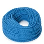 Câble électrique textile tressé 2x0,75 x 1M Turquoise