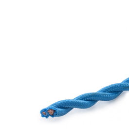 Câble électrique textile tressé 2x0,75 x 1M Turquoise