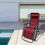 Marbueno Tumbona Plegable Acier avec Coussin Jardin et Piscine 90x65x108 cm Gravité Zéro Bordeaux 10010