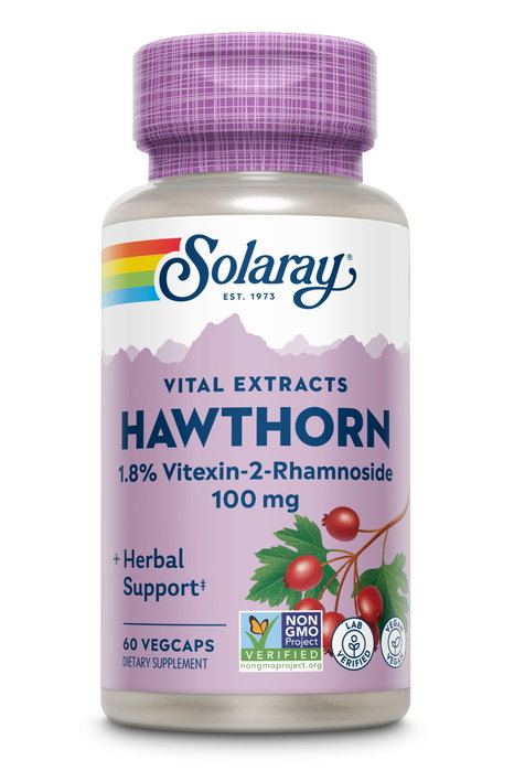 SOLARAY Extrait de Hawthorn 100 mg, 60 capsules