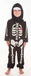 BigBuy Carnival Déguisement Bébé Skeleton Heart Noir (2 Pièces)