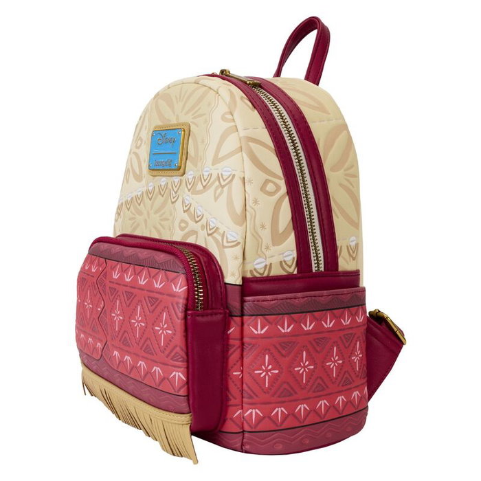 Loungefly Sac à Dos Disney Moana Vaiana 26,8x26,6x11,4 cm - Végane, Tirants Réglables, Fermeture Éclair, Poignée, Fermoirs Dorés